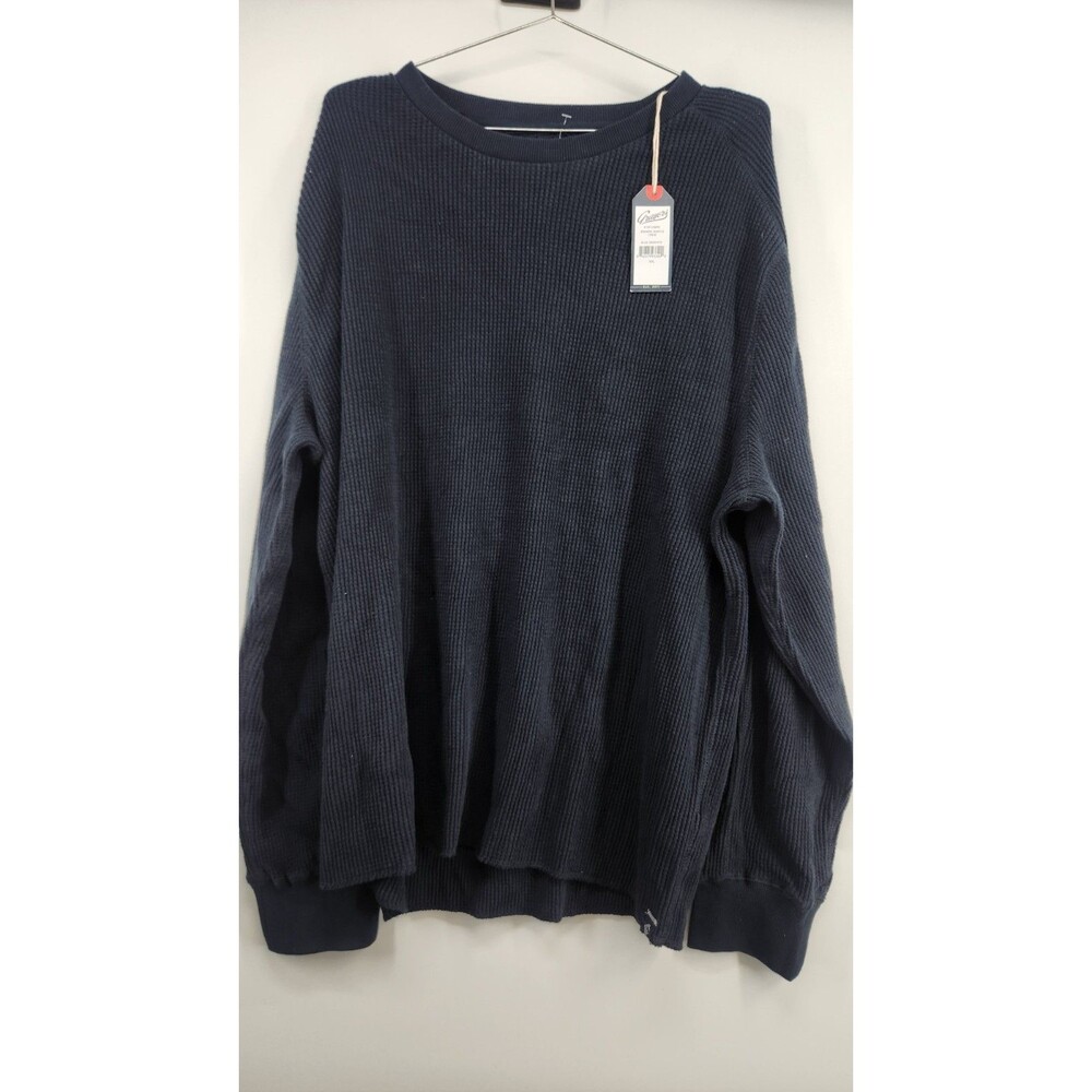 Grayers‎ Mens Navy XXL Brawny Garment Dye Long Sleeve Waffle Crew Neck Sweater